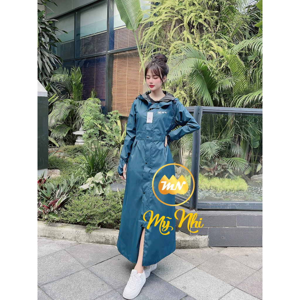 Áo mưa măng tô nữ một đầu PU 2 lớp thời trang cao cấp chống mưa phùn chống gió lạnh mùa đông - Ao mua mang to nu