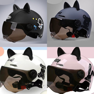 mũ bảo hiểm 2/3, nón bảo hiểm 3/4 THOÁNG KHÍ CÓ TAI MÈO trẻ trung. Nón phi hành gia, nón gấu nhiều màu nam nữ ZHIHOUSE