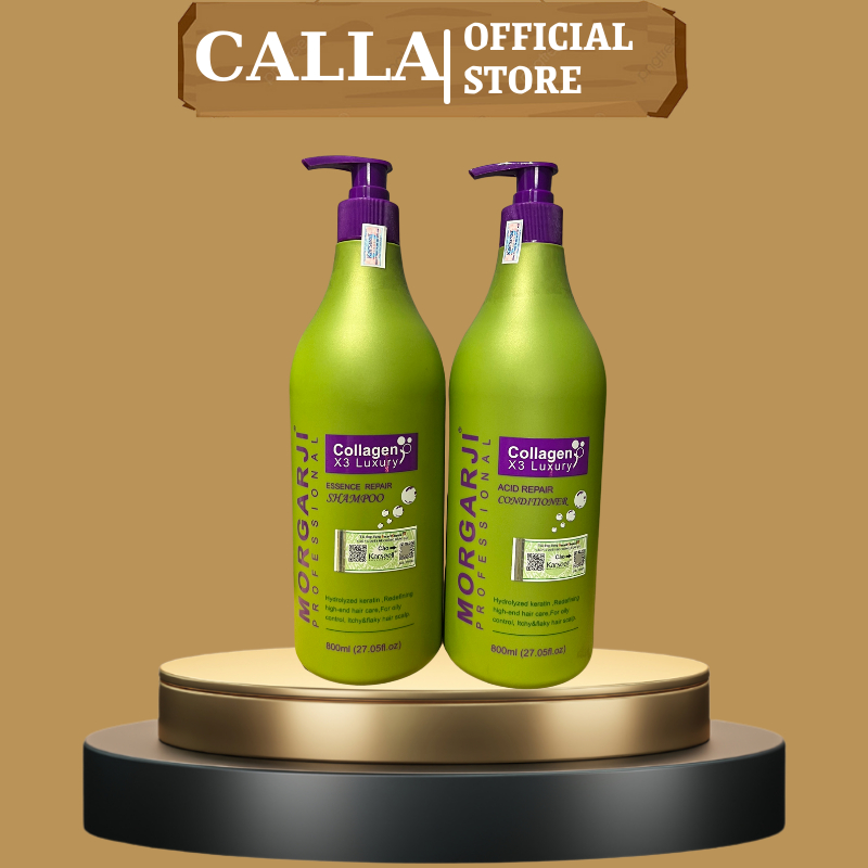Dầu Gội Xả Collagen Morgarji 800Ml * 2 Kiềm Dầu Phục Hồi Tóc Hư Tổn Siêu Mượt Siêu Thơm | Calla Official