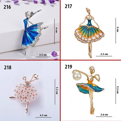 GOTI - Quà Tặng 20/10, 8/3 Tặng Cho Nữ Kiểu Hàn Quốc - Tag Trâm Cài Áo Hình Múa Ba Lê Đính Hạt 216 217 219 220 221 222