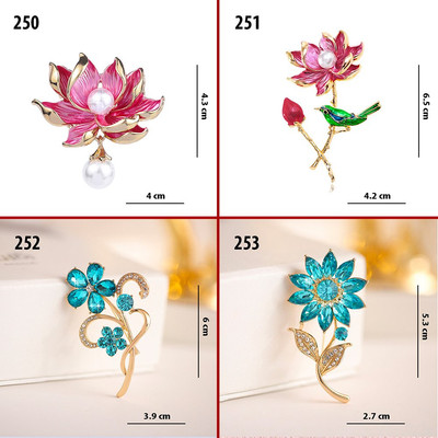GOTI - Phụ Kiện Quà Tặng Nữ 20-10 8-3 - Tag Trâm Cài Áo Hình Cành Sen Hồng Và Chim Bằng Hợp Kim Cao Cấp 251 223 163 165