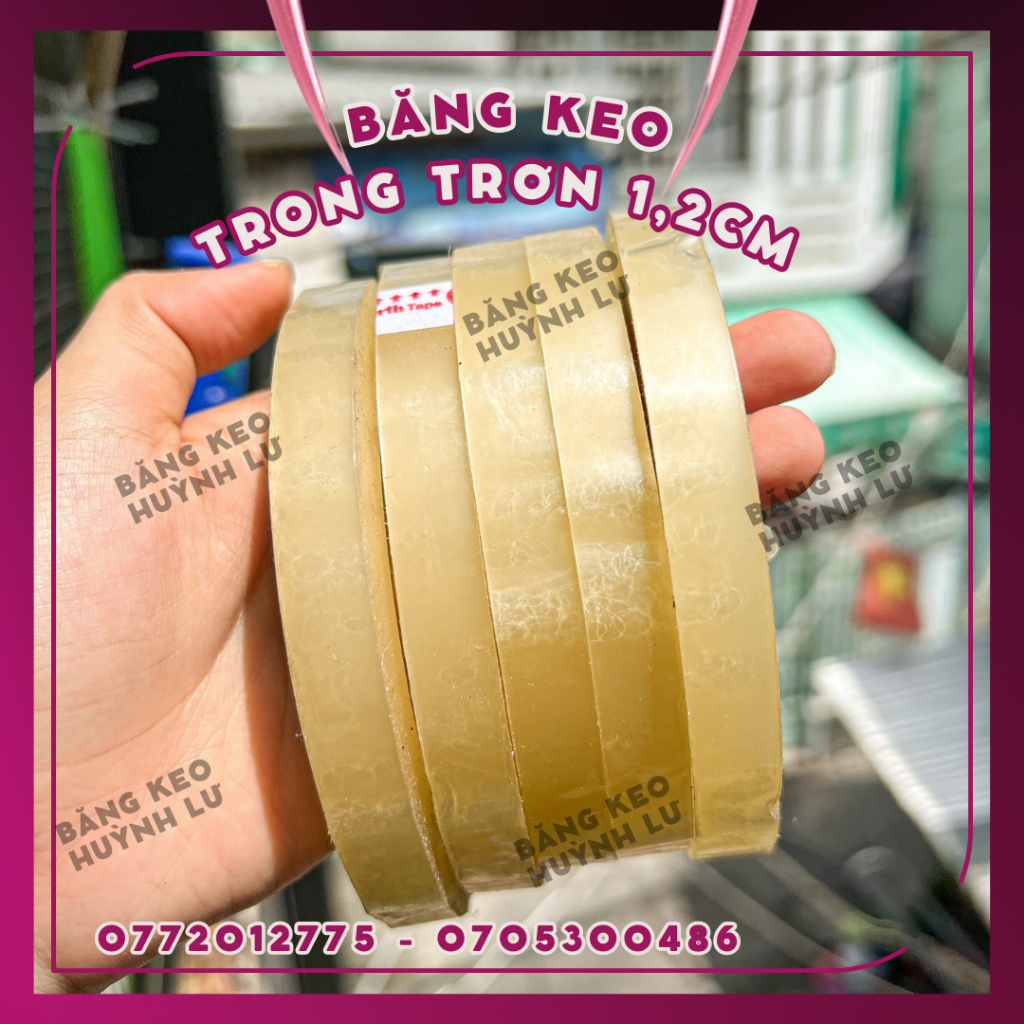 Cuộn băng keo dán ly trà sữa, dán chai, dán hộp in chữ THANK YOU -