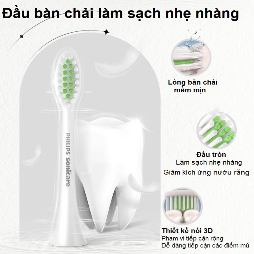 Bàn chải đánh răng điện Philips Sonicare HX2491/01 Serial 3900 tích 2 đầu bàn chải- HÀNG CHÍNH HÃNG