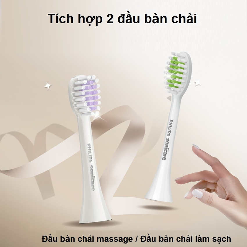Bàn chải đánh răng điện Philips Sonicare HX2491/01 Serial 3900 tích 2 đầu bàn chải- HÀNG CHÍNH HÃNG