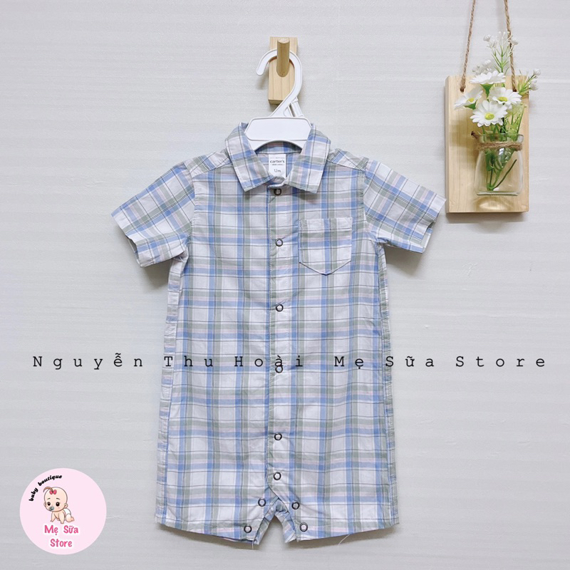 Romper đùi sơ mi cho bé trai, bộ body đùi bé trai 3-24M