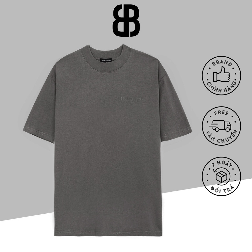 Áo Thun Local Brand Blue Blooded Unisex,Cổ Cao, Phông Cộc Tay Form Rộng, Chất Cotton thoáng mát