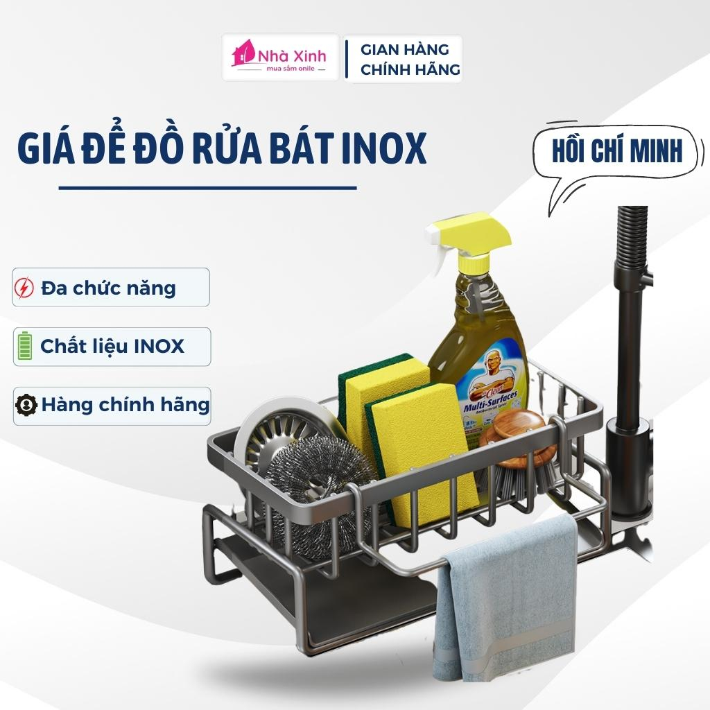 Giá Để Đồ Rửa Bát, Kệ Để Đồ Rửa Chén Thông Minh Chất Liệu Inox Cao Cấp Có Khay Thoát Nước Tiện Lợi Dụng Cụ Nhà Bếp
