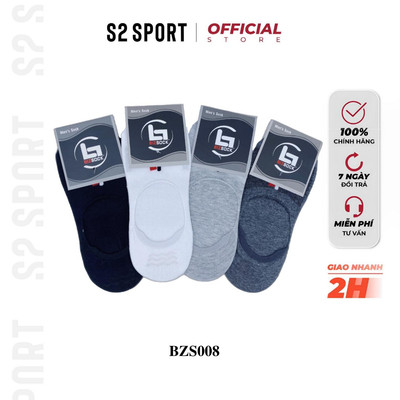 Tất vớ lười nam cao cấp S2 SPORT Bizsock BZS008 đi giày lười có đệm cao su chống trượt thoáng khí khử khuẩn chống hôi