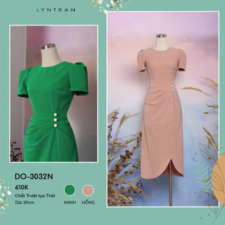 Váy ôm LYN TRAN DO-3032N cách điệu eo Chất Trượt Lụa Thái Mềm Mịn Trơn Sóng