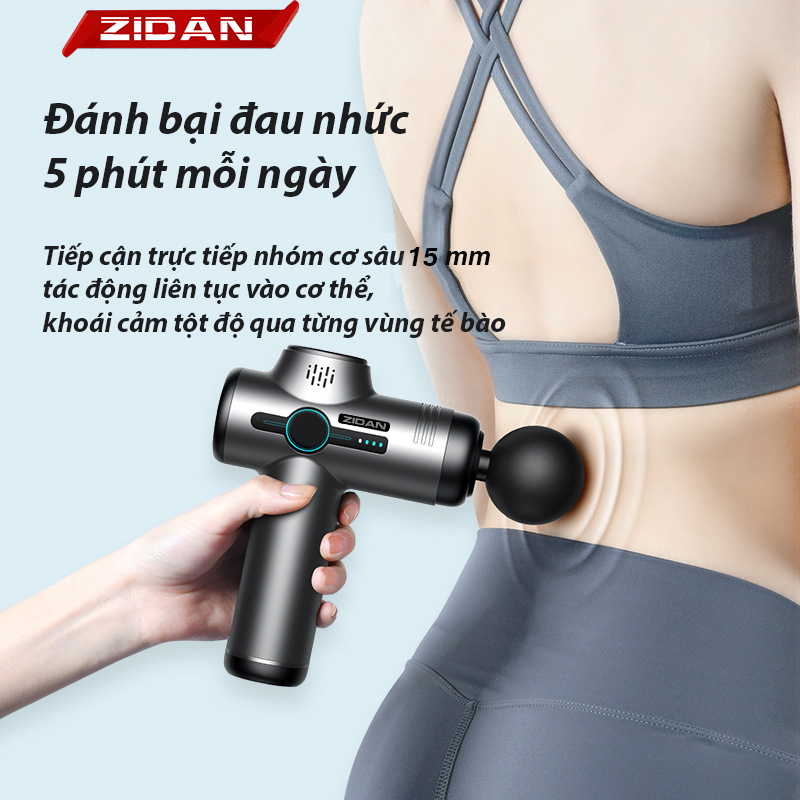 Máy massage cầm tay V1 ZiDan 32 chế độ giảm đau mỏi cơ bắp mát xa lưng vai cổ gáy mat xa toàn thân có đèn led