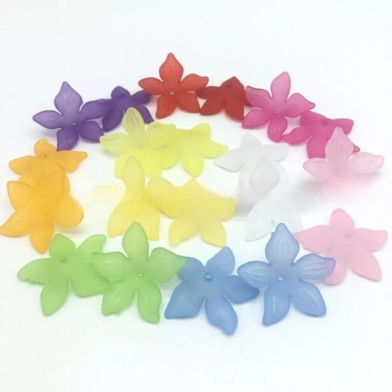 (50g)Hoa nhựa mộc lan cánh mờ 29mm, nguyên liệu làm trâm, trang sức cổ trang, nguyên liệu diy, Sỉ phụ kiện Khánh Huyền