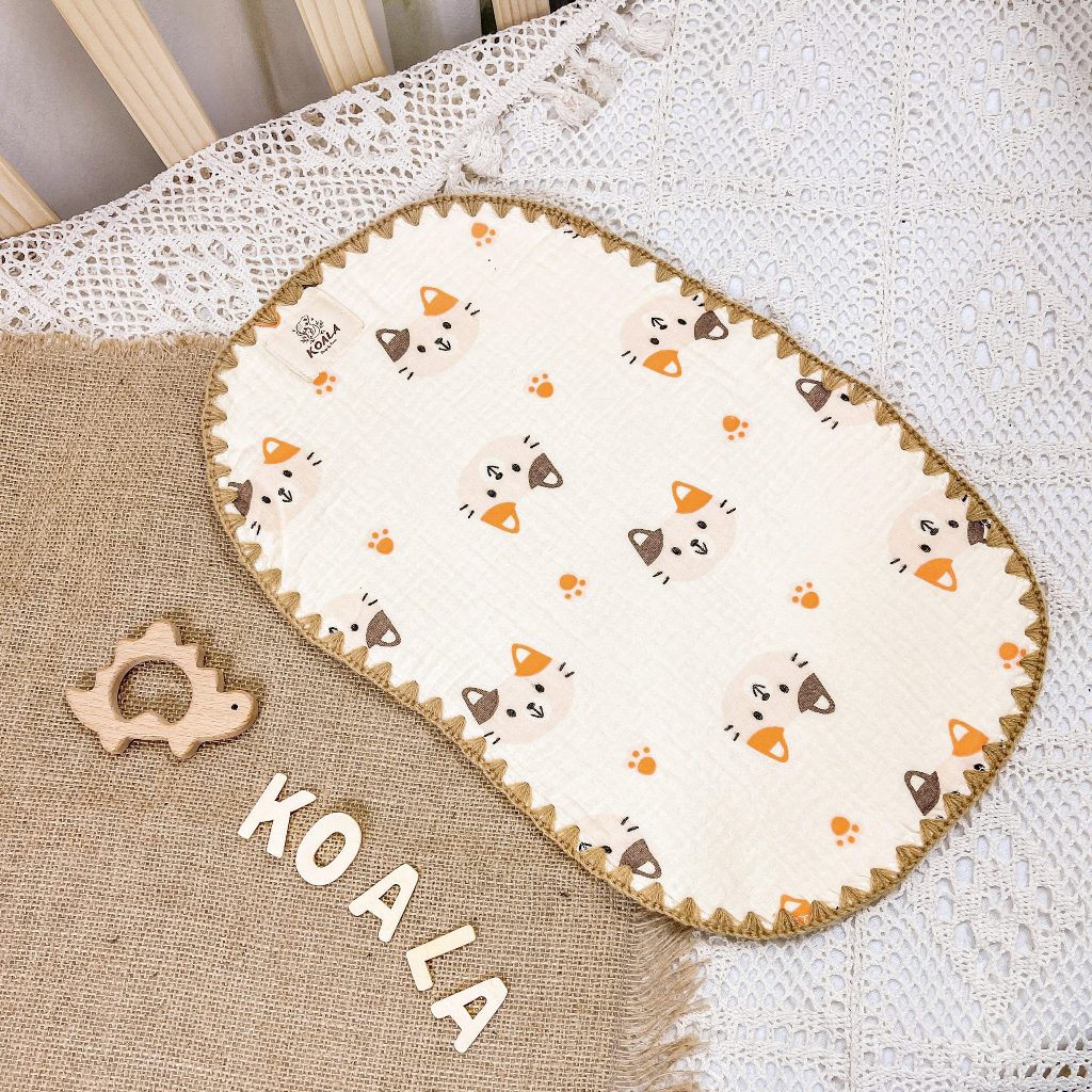 Gối xô lót đầu Koala cho bé sơ sinh làm từ vải muslin cao cấp 10 lớp, mềm mại, êm ái cho bé ngủ ngon