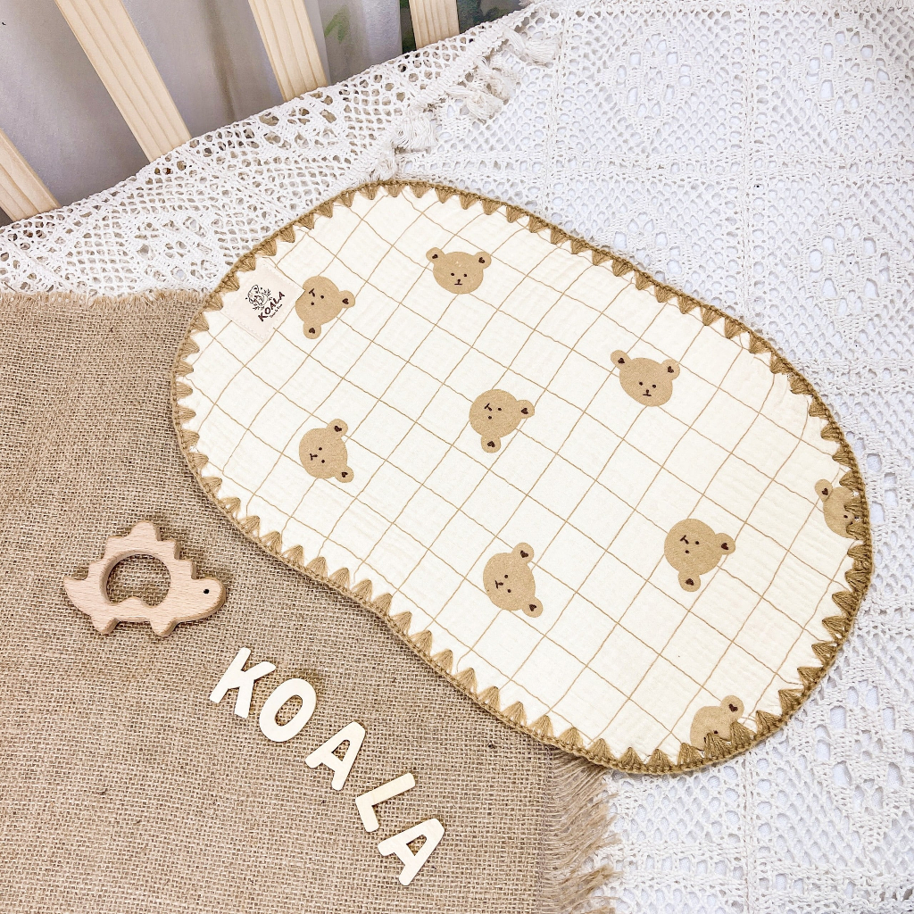 Gối xô lót đầu Koala cho bé sơ sinh làm từ vải muslin cao cấp 10 lớp, mềm mại, êm ái cho bé ngủ ngon