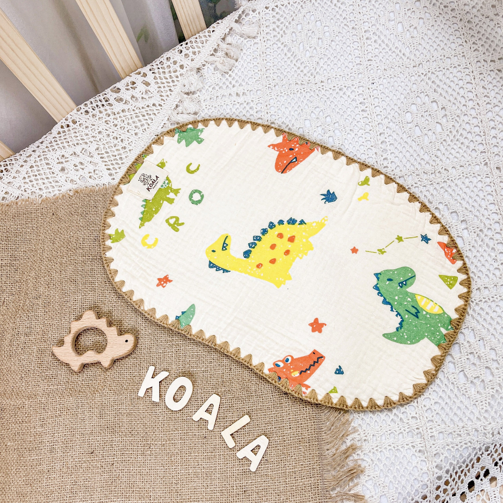 Gối xô lót đầu Koala cho bé sơ sinh làm từ vải muslin cao cấp 10 lớp, mềm mại, êm ái cho bé ngủ ngon