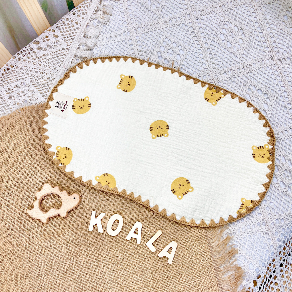 Gối xô lót đầu Koala cho bé sơ sinh làm từ vải muslin cao cấp 10 lớp, mềm mại, êm ái cho bé ngủ ngon