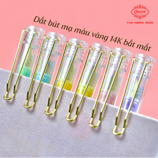  Bút máy ngòi trơn nét nhỏ tròn đều Queen  FP-17-1 nét EF  6 màu Pastel  