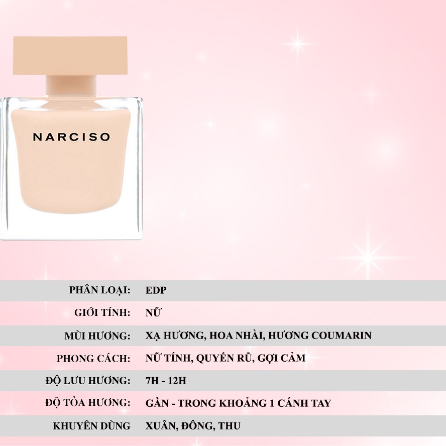Nước Hoa Nữ Narciso Poudree Nàng Tiểu Thư Kiêu Kì Mong Manh Thuần Khiết