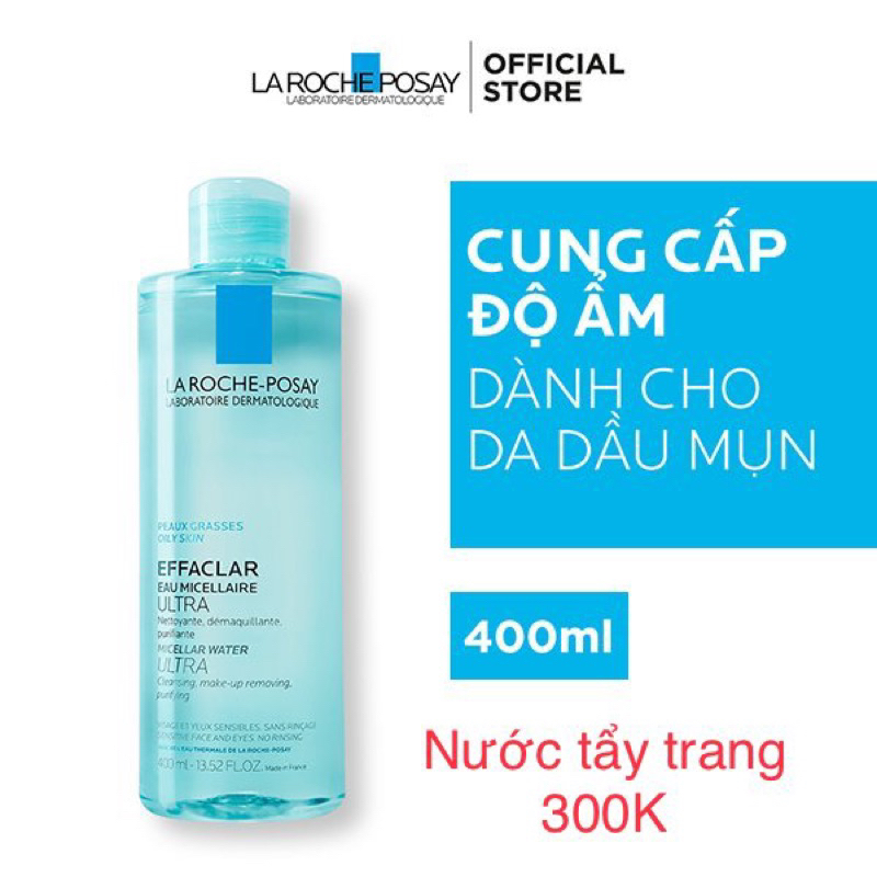 Nước tẩy trang dành cho da mụn, da dầu nhạy cảm La Roche-Posay Effaclar Micellar Water 400ml