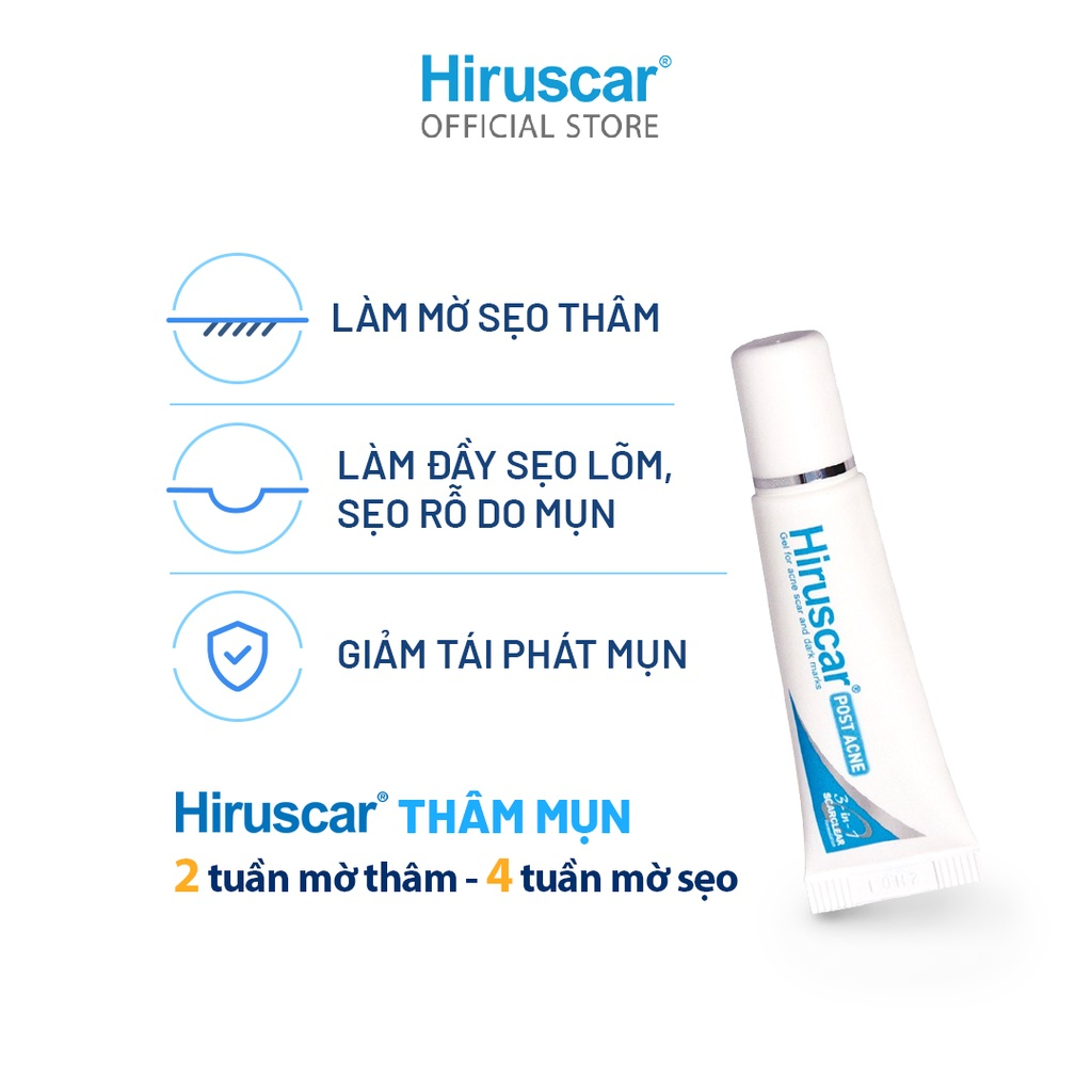 (Quà tặng không bán) Bộ 2 Gel làm mờ sẹo mụn và thâm mụn Hiruscar Post Acne 5g