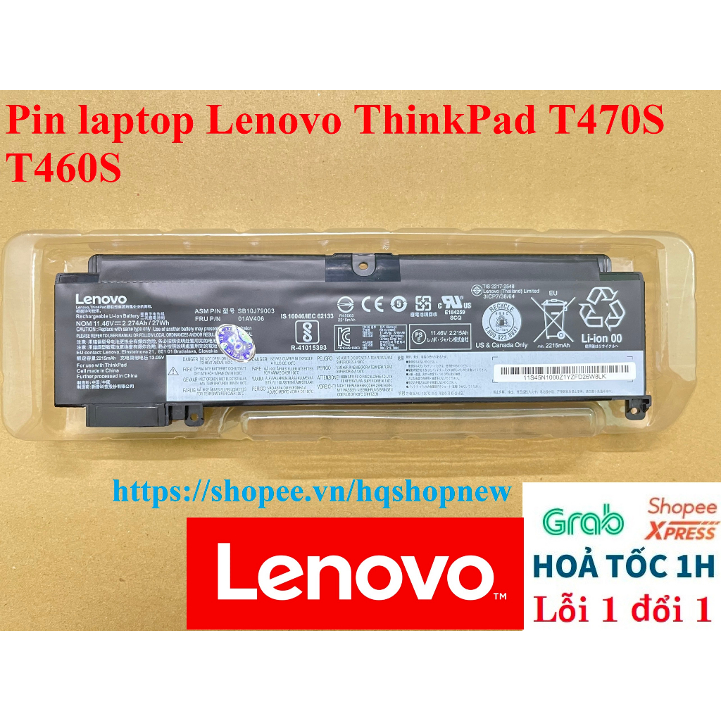 ⚡️ Pin laptop Lenovo ThinkPad T470S T460S mã Pin 00HW022 00HW023 00HW024 00HW025 01AV405 01AV406