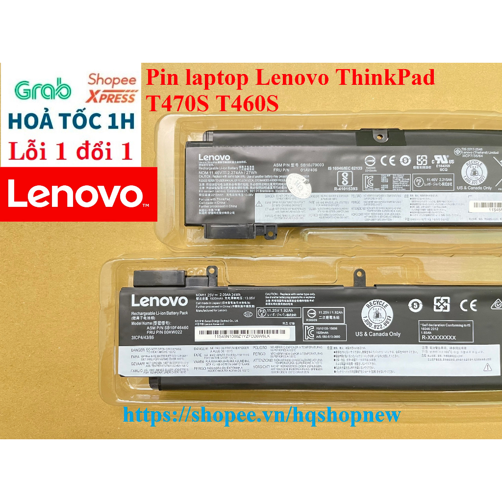 ⚡️ Pin laptop Lenovo ThinkPad T470S T460S mã Pin 00HW022 00HW023 00HW024 00HW025 01AV405 01AV406