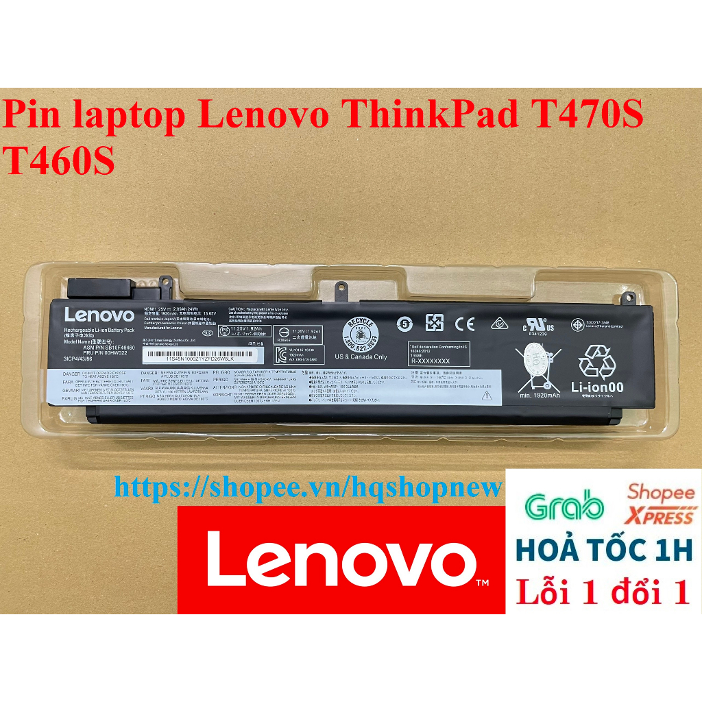 ⚡️ Pin laptop Lenovo ThinkPad T470S T460S mã Pin 00HW022 00HW023 00HW024 00HW025 01AV405 01AV406
