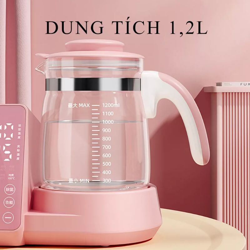 Máy đun nước pha sữa kèm TIỆT TRÙNG bình sữa, hâm sữa đã năng cho bé, Máy 3in1 tiện lợi