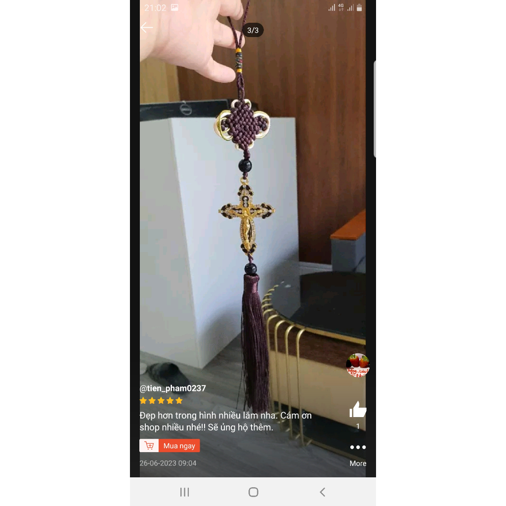 Dây treo ô tô hình Thánh Giá, Khánh treo ô tô Công Giáo bình an.