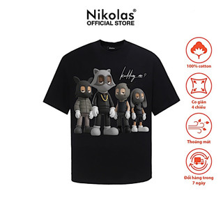 Áo thun unisex nikolas 100% cotton kidding me