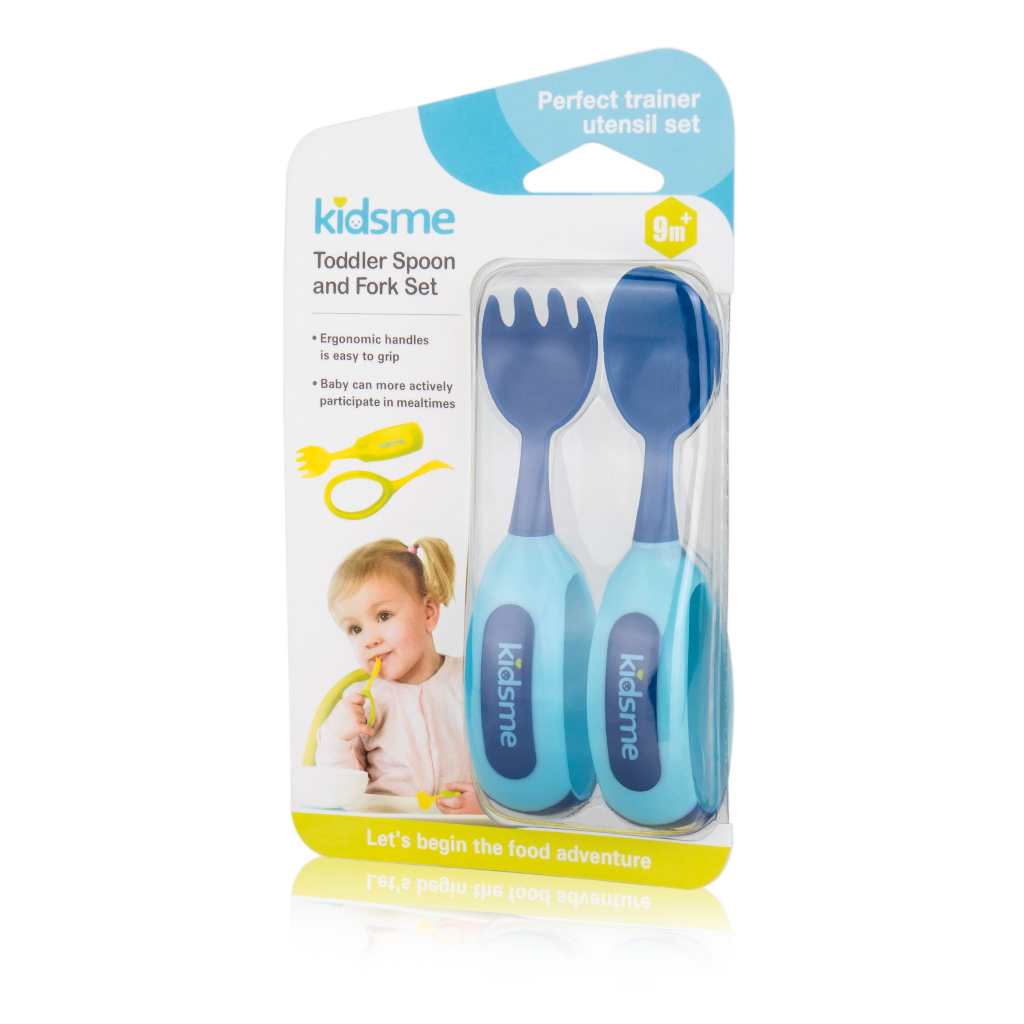 Bộ muỗng nĩa cho bé tập ăn Kidsme đủ màu 9853