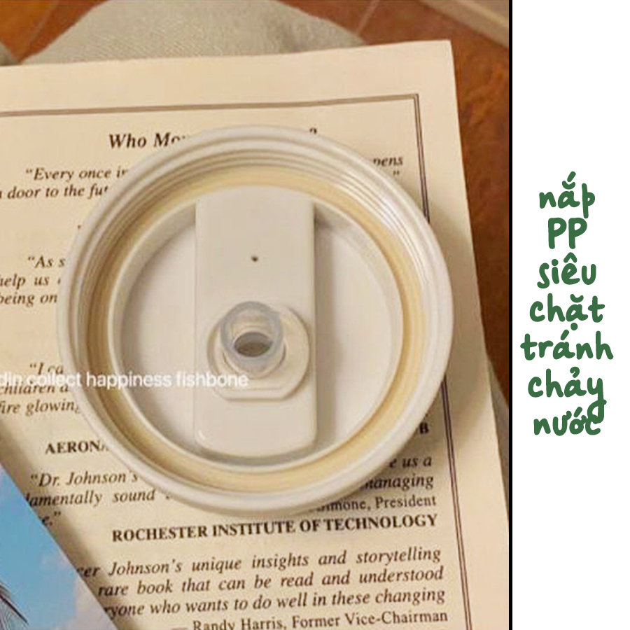 Bình Giữ Nhiệt INOX 304, Thiết Kế Nắp Bật, Kèm Ống Hút Silicon, Dung Tích 500ml, Phong Cách Dễ Thương BGN003