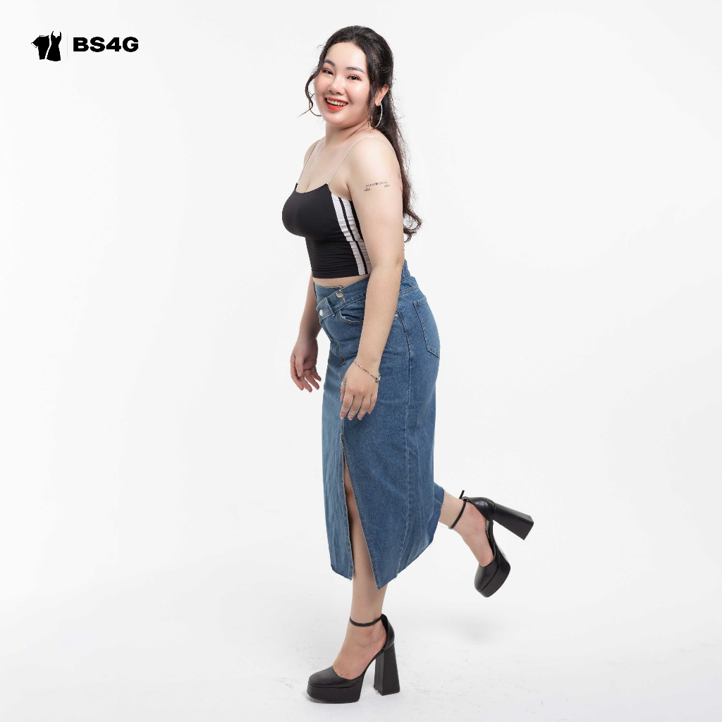 VÁY JEANS DÀI XẺ BIGSIZE