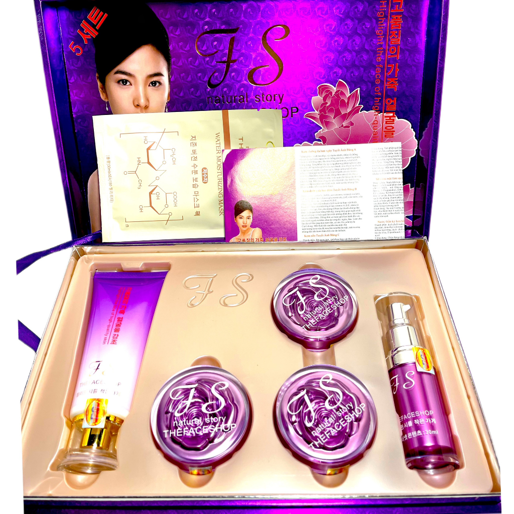 Bộ Mỹ phẩm TS Tím 5in1 Cao Cấp Chuyên Làm Mờ Nám Tàn Nhang Và Trắng Da Tự Nhiên