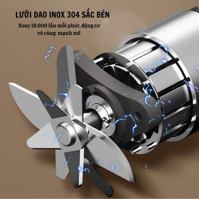 Máy xay sinh tố mini Ceool, máy xay cầm tay xay được đá, chính hãng dung tích 340ml