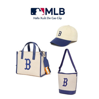 Túi Đeo Chéo + Mũ MLB Trắng Xanh Xuất Dư Cao Cấp by halloxuatdu