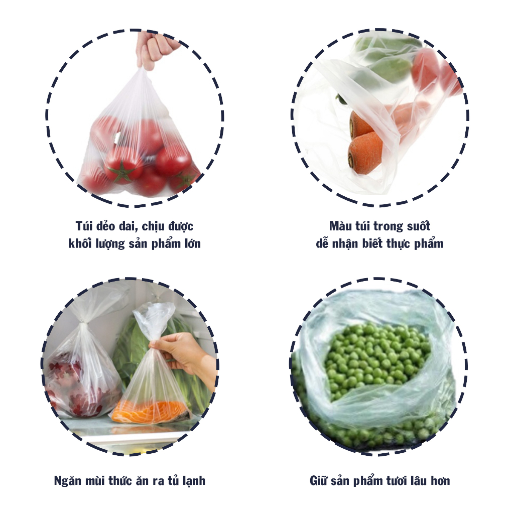 Túi đựng thực phẩm THSH cao cấp quai V STAHAUS Premium 23x35cm cuộn 120 túi
