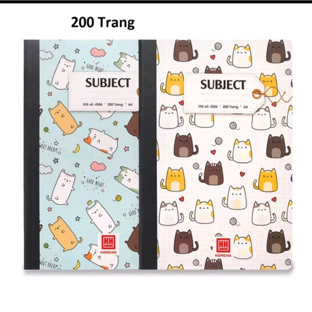Vở kẻ ngang, sổ ghi chép Hồng Hà Subject khổ A4 200trang/260trang loại khâu gáy