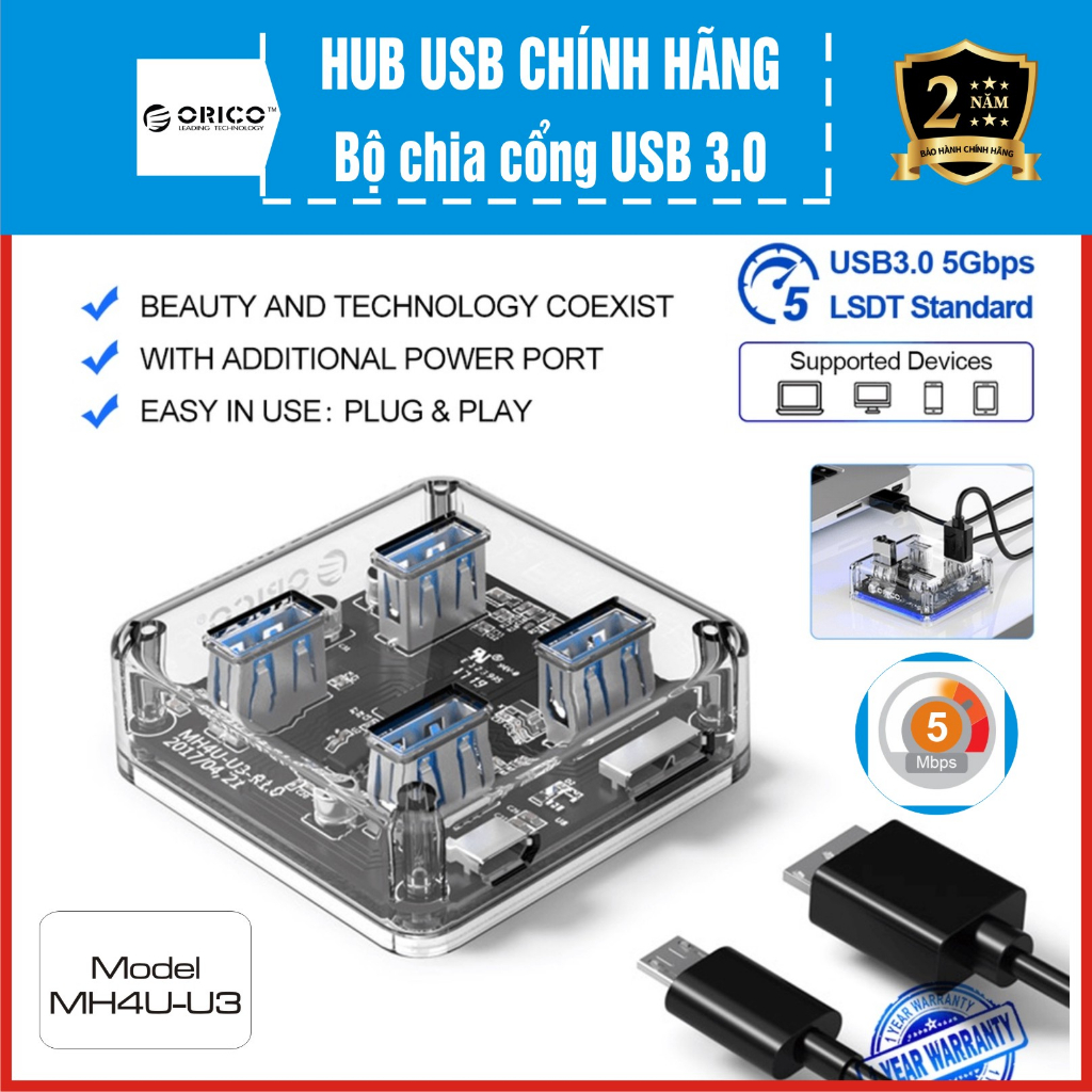 HUB chia cổng USB ORICO | Gloway - Sản phấm chính hãng - Bảo hành 1 năm !!!