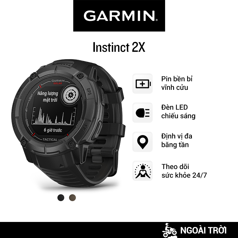 Đồng Hồ Thông Minh Garmin Instinct 2X Solar - Tactical Edition  - Hàng Chính Hãng