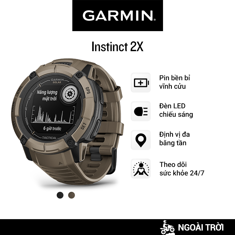 Đồng Hồ Thông Minh Garmin Instinct 2X Solar - Tactical Edition  - Hàng Chính Hãng