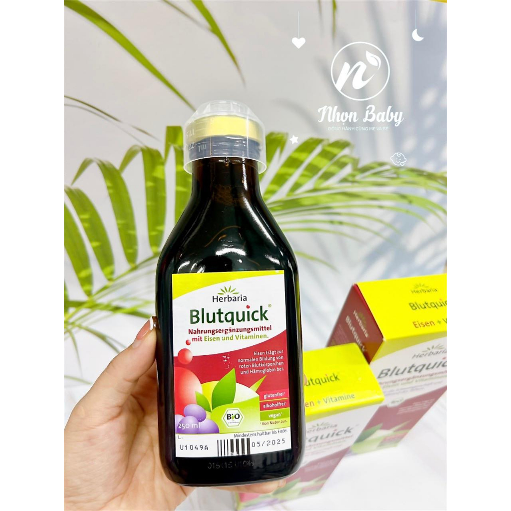 Sắt nước hữu cơ Herbaria Blutquick Đức dành cho bé từ 1y & người lớn - 250ml/500ml