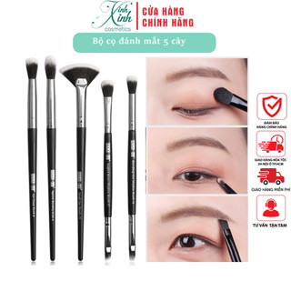 Bộ cọ đánh phấn mắt 5 cây cao cấp maange gồm 7 chi tiết chuyên nghiệp