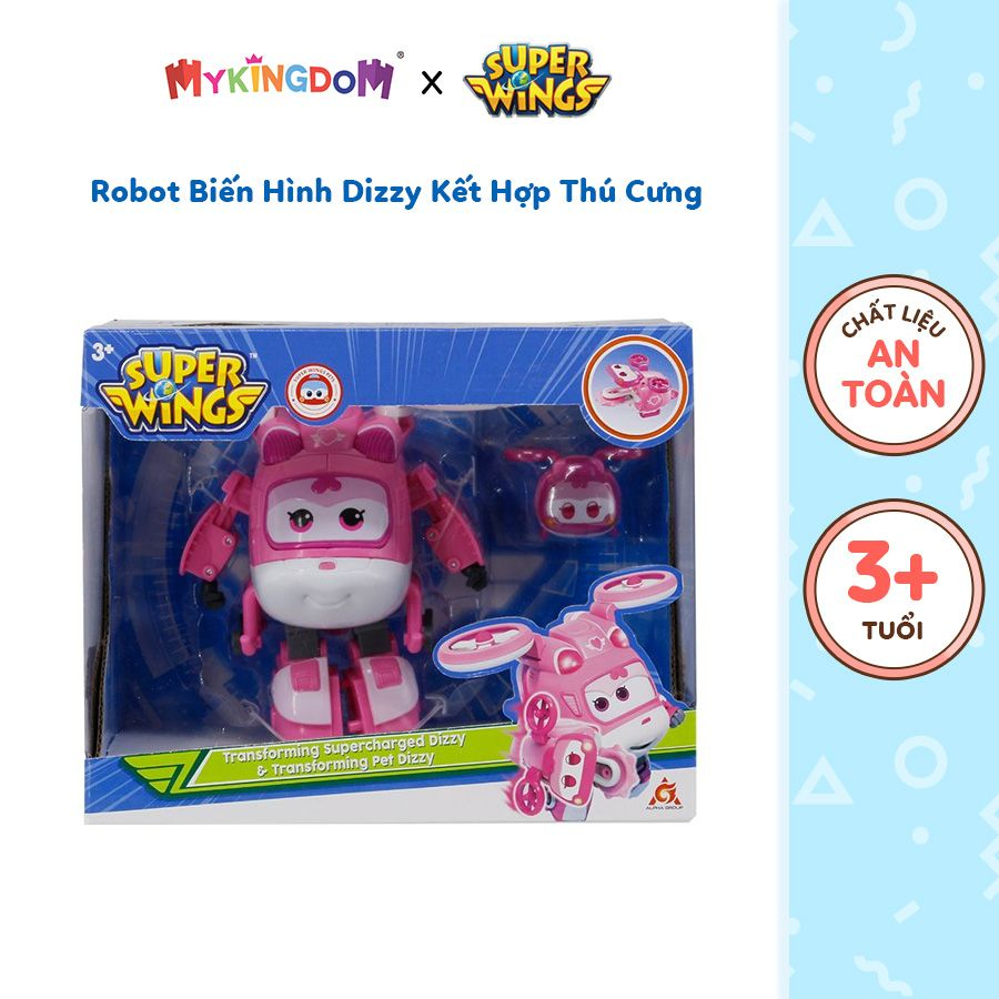 Đồ Chơi SUPERWINGS Robot Biến Hình Cỡ Lớn Dizzy Lốc Xoáy Kết Hợp Thú Cưng Dizzy YW750944