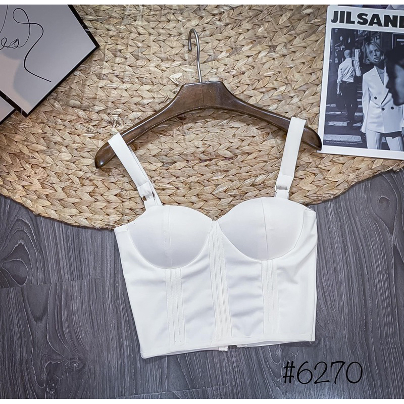 Áo Dây Bản To Khoen Nối Cúp Khuôn Ngực Chít Thân Khoá Kéo