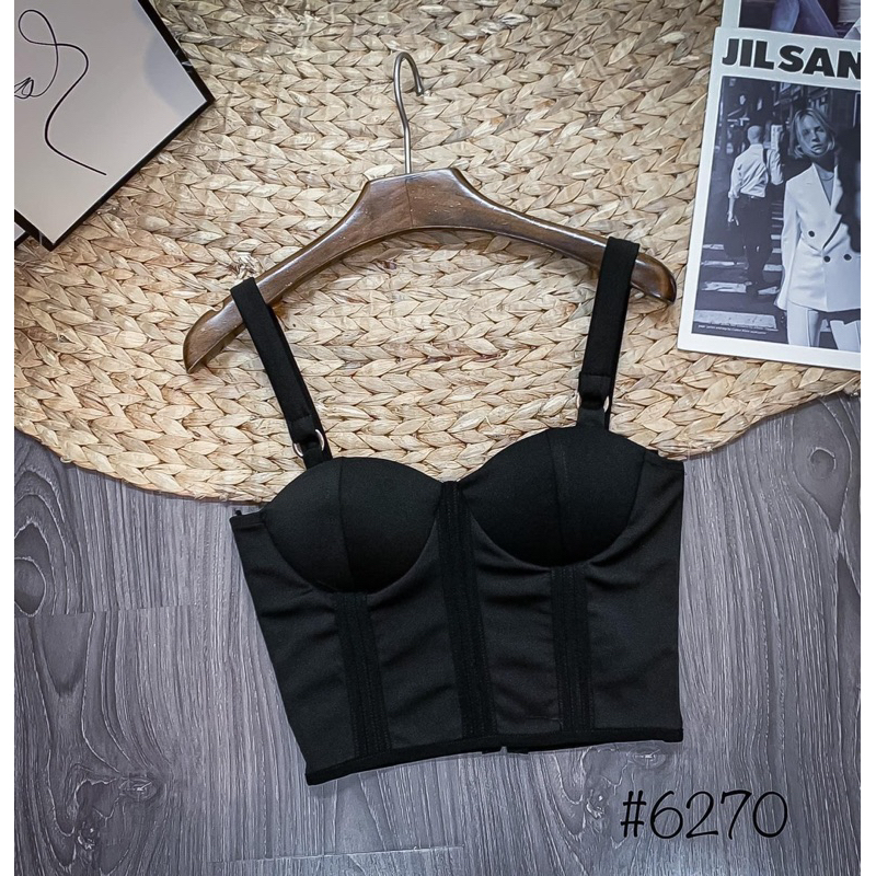 Áo Dây Bản To Khoen Nối Cúp Khuôn Ngực Chít Thân Khoá Kéo