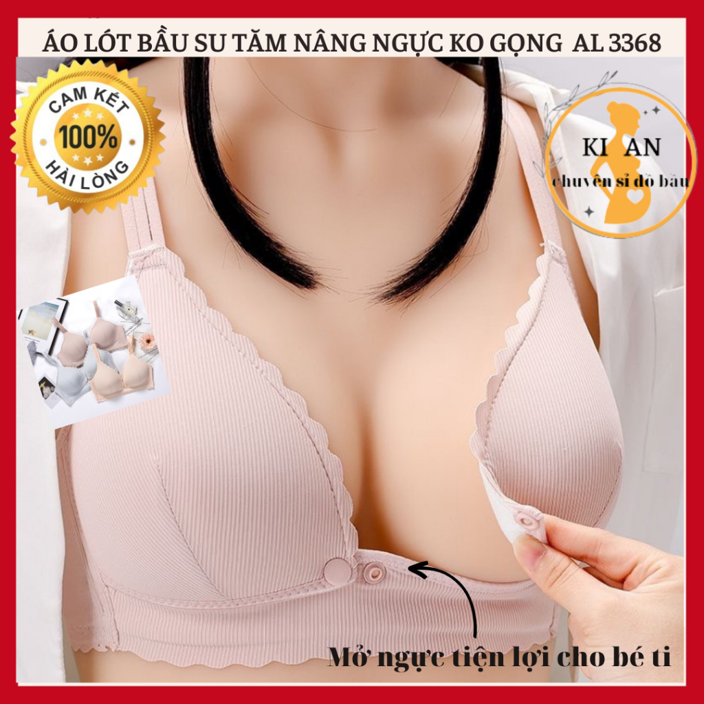 Áo lót bầu AL 3368 có khuy bấm cho con bú❤áo ngực bà bầu nâng ngực💕mút mỏng mềm mịn, móng thoáng, áo ngực bầu ko gọng