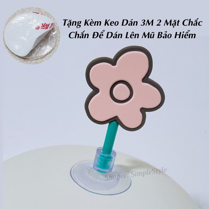 Bông Hoa Gắn Mũ Bảo Hiểm Xinh Xắn, Siêu Đáng Yêu