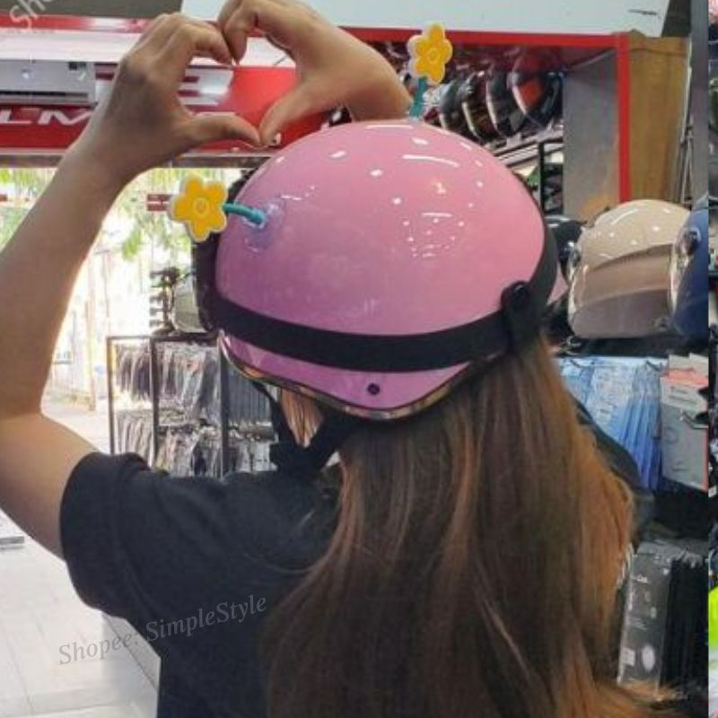 Bông Hoa Gắn Mũ Bảo Hiểm Xinh Xắn, Siêu Đáng Yêu