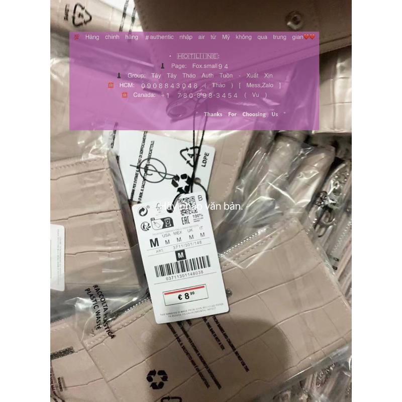 Ví Đựng Thẻ Stra Nhiều Ngăn Màu Phấn Nhạt