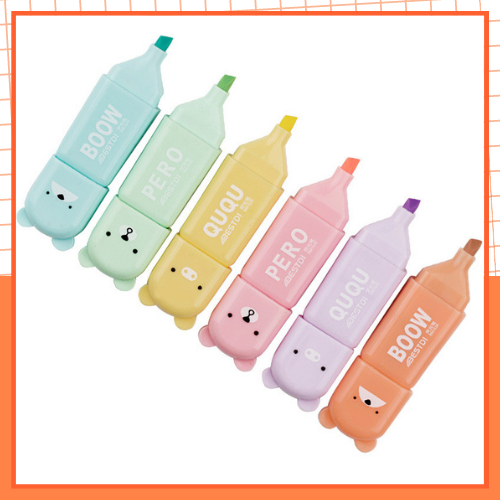 Set Bút Highlight Mini Màu Macaron, Bút Dạ Quang Dễ Thương